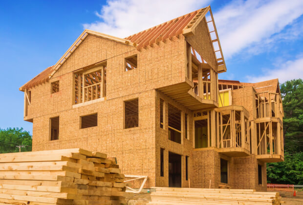 Wood construction of a house